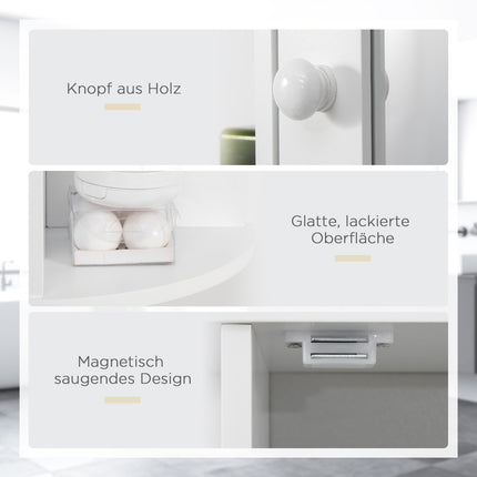 Wandmontierter Badezimmer-Spiegelschrank, 8 Fächer, weiß
