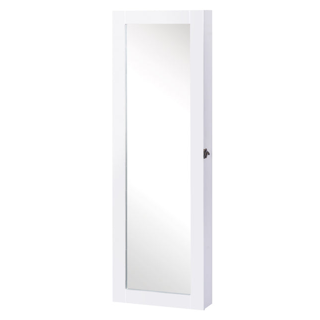 Nástěnná zrcadlová skříňka s velkým úložištěm na šperky, 37x9.5x112cm