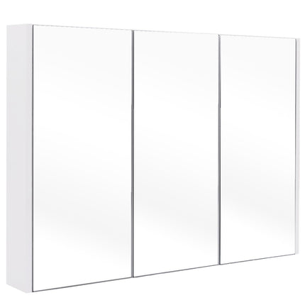Mirror cabinet with adjustable shelves bathroom mirror cabinet 90 x 11 x 65 cm white