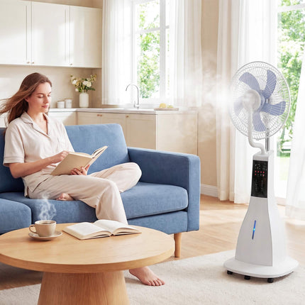 Nebel-Standventilator, 3-Liter-Tank, Fernbedienung, 75-Grad-Oszillation