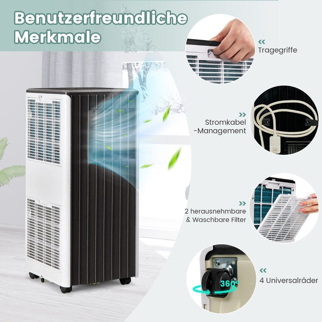 Mobile Klimaanlage 4-in-1 Klimaanlage Kühlung &amp; Lüfter &amp; Entfeuchtung &amp; Schlafmodus Fernbedienung 31 x 32 x 71,5 cm Weiß