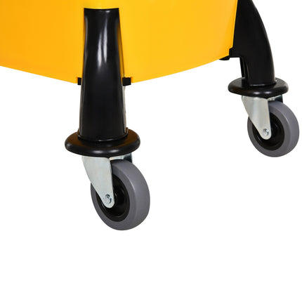 Fahrbarer Putzwagen, gelb, 26L, mit Presse