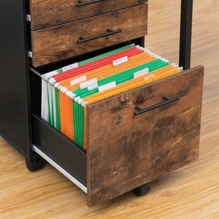 Mobile Cabinet with 3 Drawers, Brown – 57.5x40x40 cm