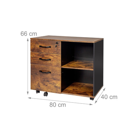 Rollcontainer mit 3 Schubladen und Rollen