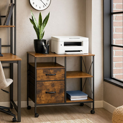 Mobile File Cabinet with Drawers and Shelves