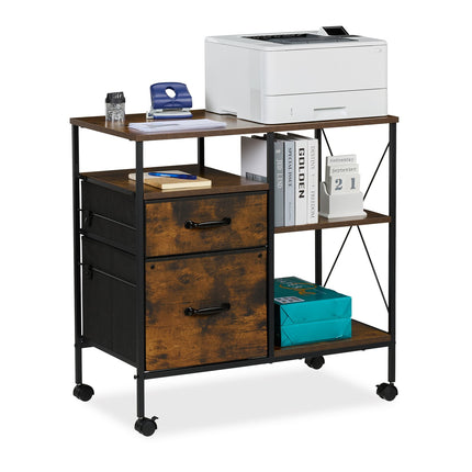 Mobile File Cabinet with Drawers and Shelves