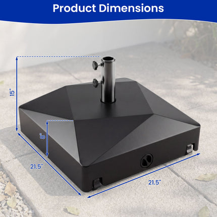 Mobiler Terrassenschirmständer, 70 kg, Schwarz, HDPE, Räder