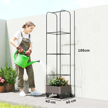 Mobile Planter Box with Trellis, 185cm, 24L Capacity