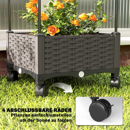 Mobile Planter Box with Trellis, 185cm, 24L Capacity