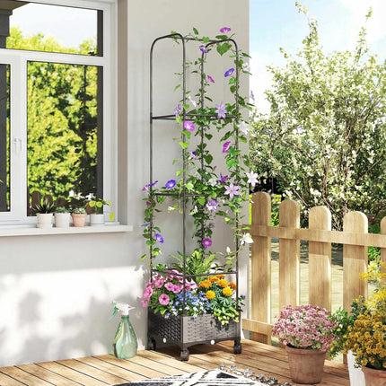 Mobile Planter Box with Trellis, 185cm, 24L Capacity