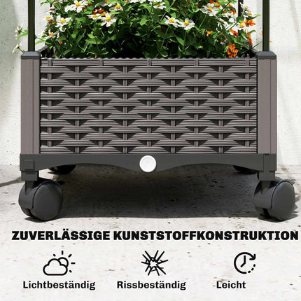 Mobile Planter Box with Trellis, 185cm, 24L Capacity