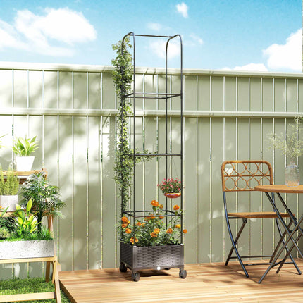 Mobile Planter Box with Trellis, 185cm, 24L Capacity