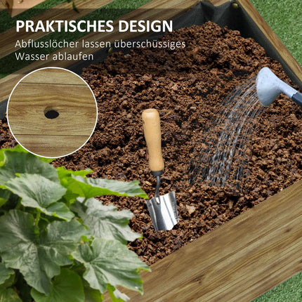 Mobile Planter Box with Trellis, Weatherproof Wood, 76x30x155 cm