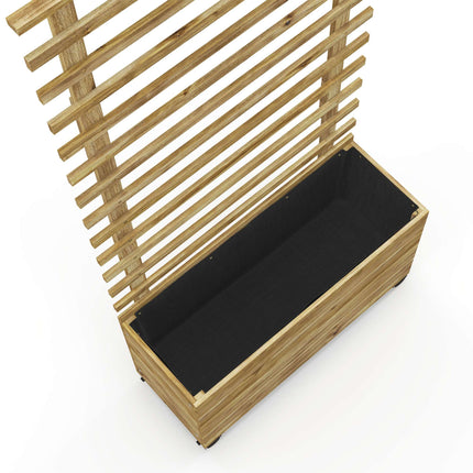 Mobile Planter Box with Trellis, Weatherproof Wood, 76x30x155 cm