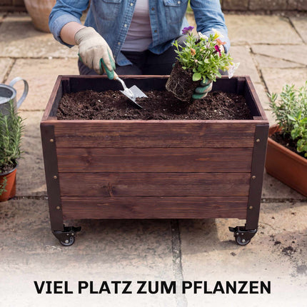 Mobiles Hochbeet mit Rollen, 60x30x41 cm