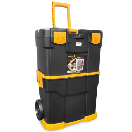 Mobile Werkzeugkiste mit Rollen, 3-in-1-Stapeldesign