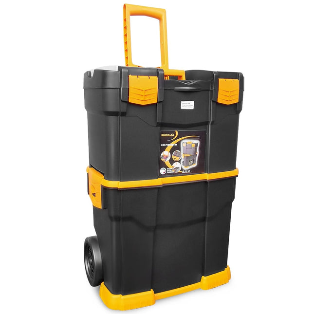 Mobile Werkzeugkiste mit Rollen, 3-in-1-Stapeldesign