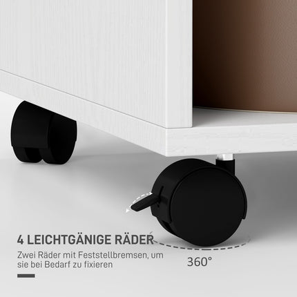 Rollgarderobe mit Ablage – Aluminium, weiß