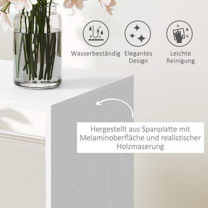 Rollgarderobe mit Ablage – Aluminium, weiß