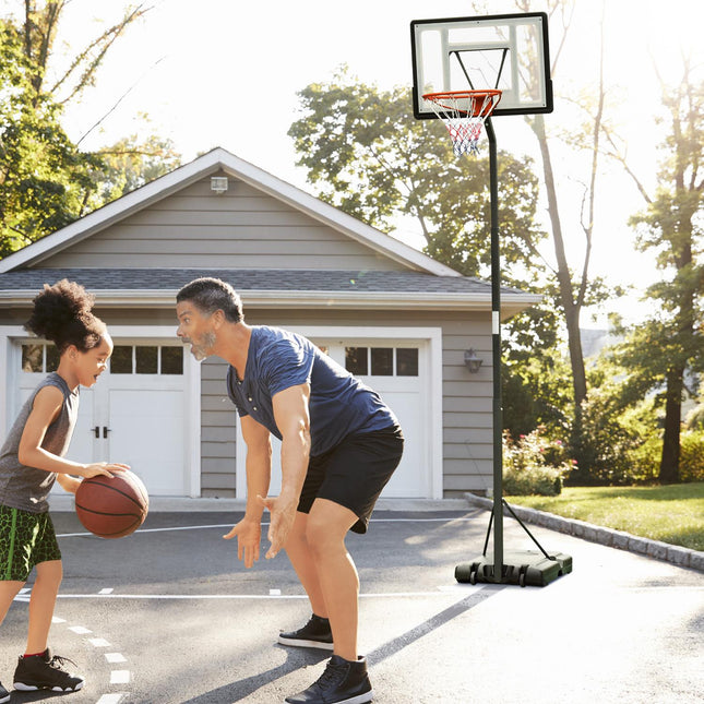 Verstellbarer Basketballkorb mit Stahlständer, 90-352 cm