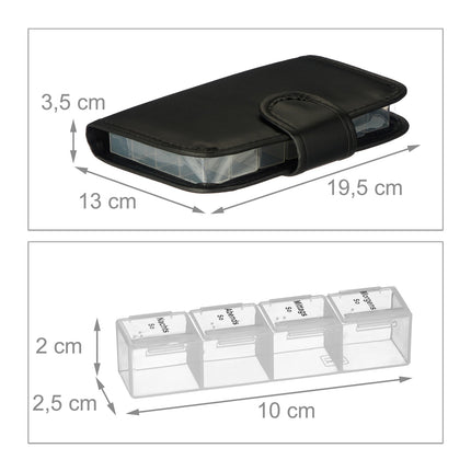 Mobile box for tablets 7 days 4 compartments