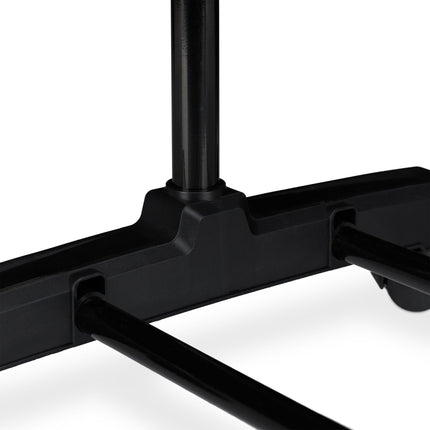 Mobile clothes stand with shelf