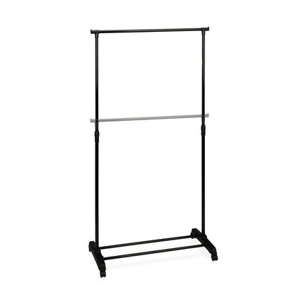 Mobile clothes stand with shelf