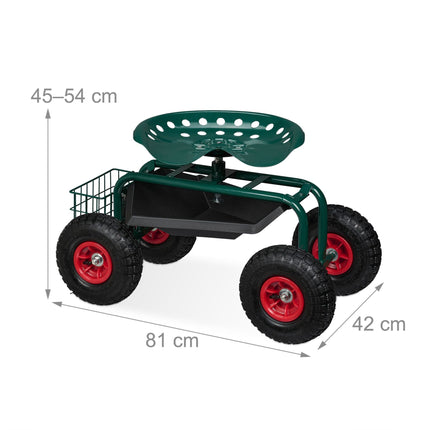 Siège de jardin mobile avec rangement