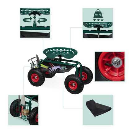 Siège de jardin mobile avec rangement