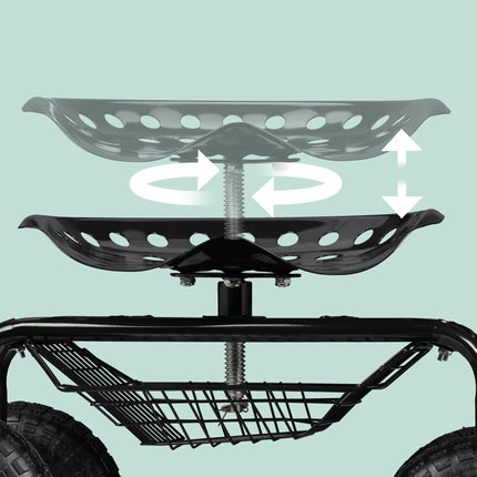 Mobile garden seat with storage