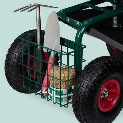 Siège de jardin mobile avec rangement