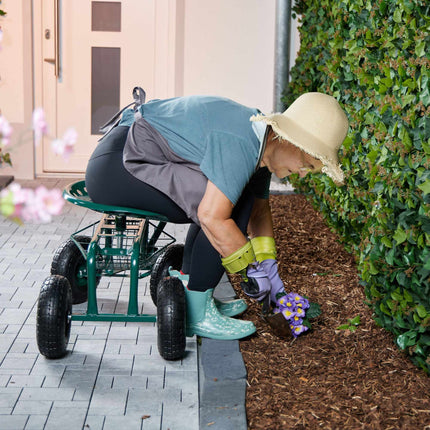 Mobiler Gartensitz mit Stauraum