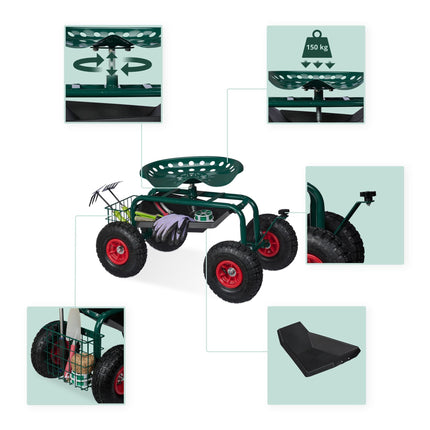 Siège de jardin mobile avec rangement