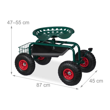 Siège de jardin mobile avec rangement