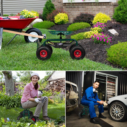 Siège de jardin mobile avec rangement