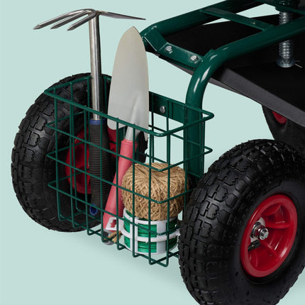 Siège de jardin mobile avec rangement