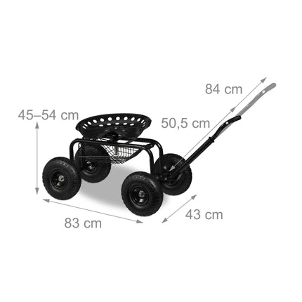 Mobile garden seat with storage