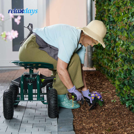 Mobile garden seat with storage