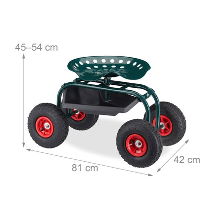 Mobile garden seat with storage