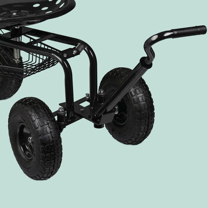 Mobile garden seat with storage