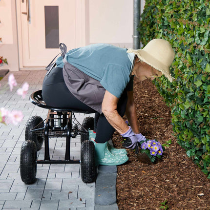 Mobile garden seat with storage