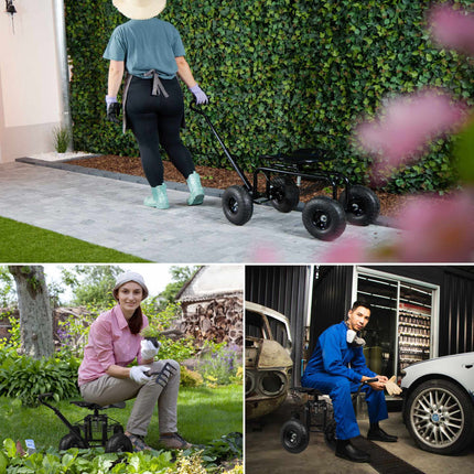 Mobile garden seat with storage
