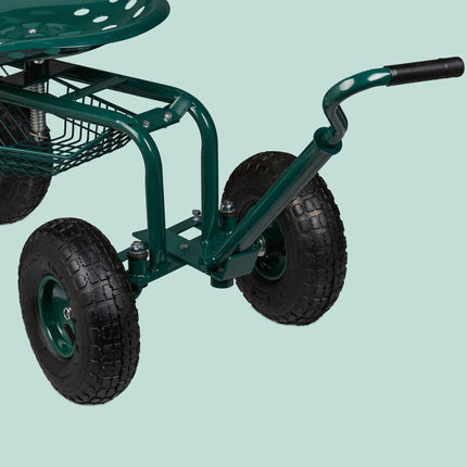 Mobiler Gartensitz mit Stauraum