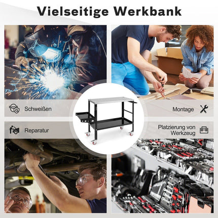 Mobiler Schweißtisch mit φ 1,6cm Löchern &amp; Werkzeugständer &amp; 8 Werkzeugschlitzen