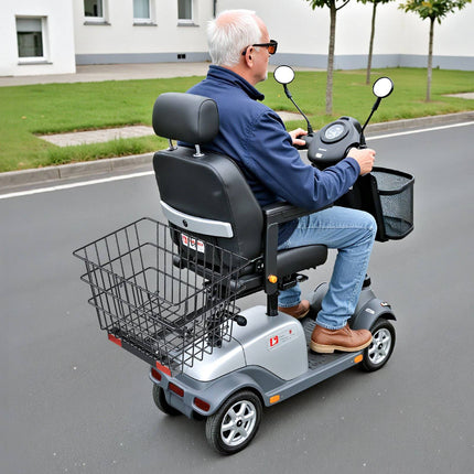 Mobility Scooter Rear Basket, Metal Wire, 1-Inch Receiver