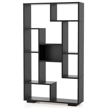 Modern Bookshelf with Open Shelves & Anti-Tip, Black