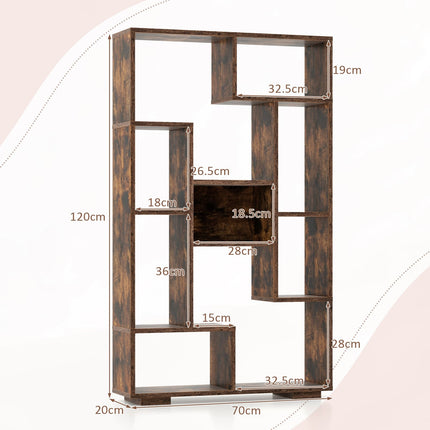 Modern Bookshelf with Open Shelves & Anti-Tip, Brown