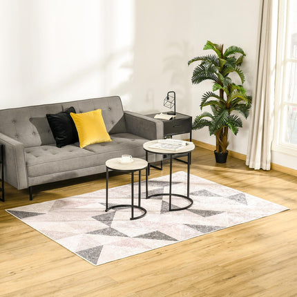 Geometrischer moderner Teppich 230x160 cm für Wohnzimmer, grau/schwarz/weiß