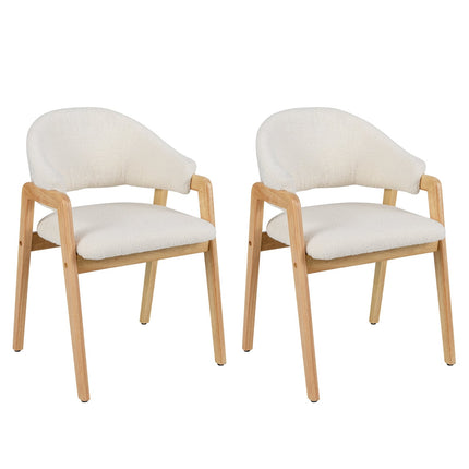 Moderne Esszimmerstühle 2er-Set, gepolsterter Sitz, Weiß