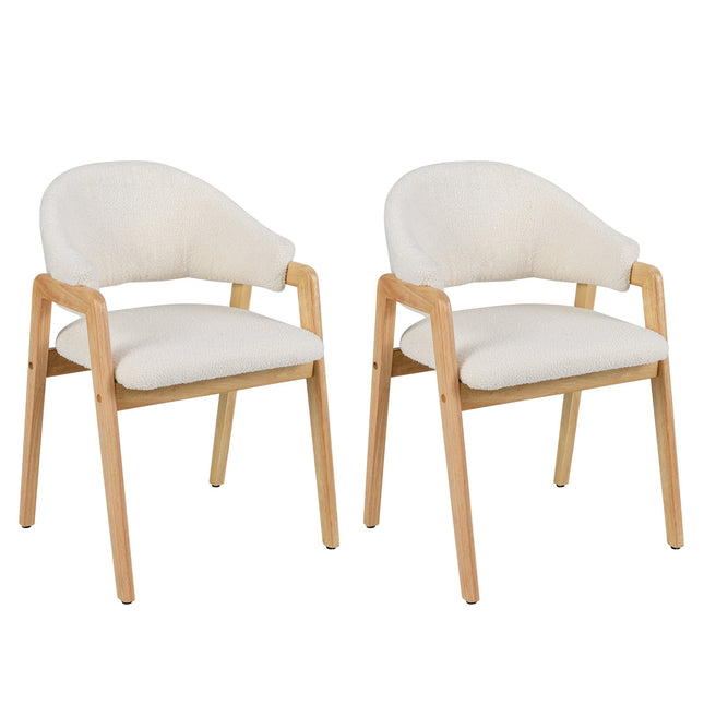 Moderne Esszimmerstühle 2er-Set, gepolsterter Sitz, Weiß